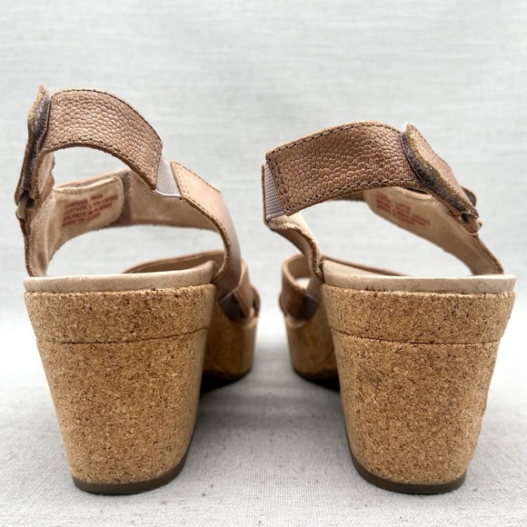 Earth Shoes Womens 8.5M Khaya Kella Sandals Brown Platform Wedge Comfort Heels - Picture 6 of 11